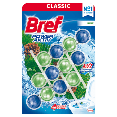 Bref Power Aktiv Pine tuhý WC blok 3x50g