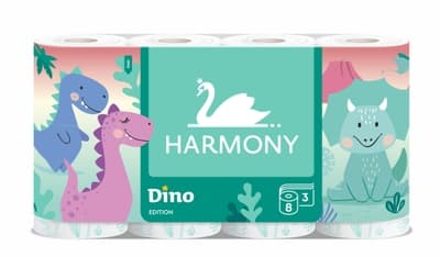 Harmony Toaletní papír Dino 3vrstvý, 8 rolí