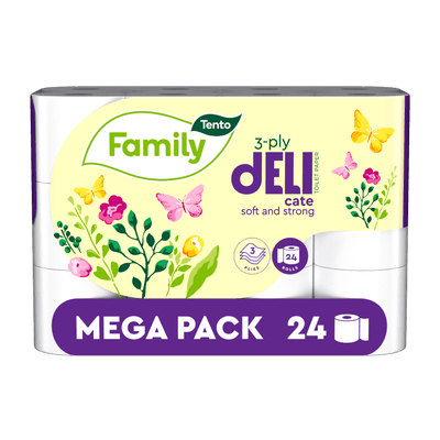 Tento Family Delicate Toaletní papír 3vrstvý, 24 rolí
