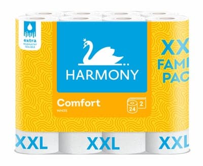 Harmony Comfort White Family pack Toaletní papír, 2vrstvý, 24 rolí