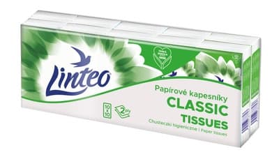 Linteo Papírové kapesníky Classic bílé, 2vrstvé