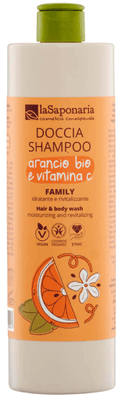 laSaponaria Sprchový gel a šampon 2v1 s BIO pomerančem a vitaminem C pro celou rodinu