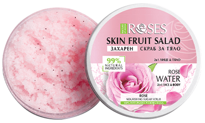 AGIVA Přírodní cukrový peeling/scrub 2v1 s růžovou vodou