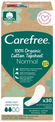 Carefree Organic Cotton Slipové vložky Normal