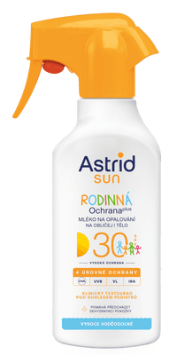 Astrid SUN Rodinné mléko na opalování sprej SPF 30