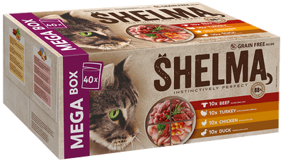Shelma Kapsičky pro kočky 40x85g, 4 druhy masa