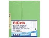 SIGMA Desky - rychlovazač závěsný půlený RZP zelené 10 ks