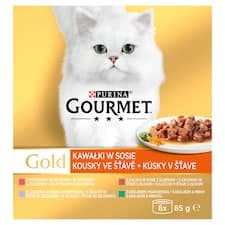GOURMET Gold Multipack kousky ve šťávě se zeleninou 8 x 85g