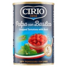 Cirio Loupaná krájená rajčata v rajčatové šťávě s bazalkou 400g