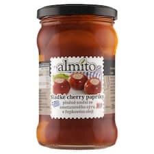 Almito Sladké cherry papriky plněné směsí ze smetanového sýru v řepkovém oleji 280g