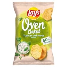 Lay's Oven Baked Pečené bramborové lupínky tvarované s příchutí jogurtu a bylinek 110g