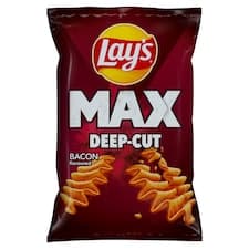Lay's Max Deep-Cut smažené bramborové lupínky s příchutí slaniny 120g