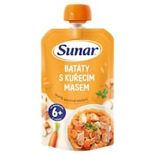 Sunar příkrm batáty s kuřecím masem 6m+, 120g