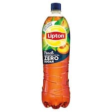 Lipton Zero Ice Tea Black ledový čaj s příchutí broskve 1,5l