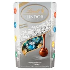 Lindt Lindor Směs mléčné a bílé čokolády s jemnou tekutou náplní 337g