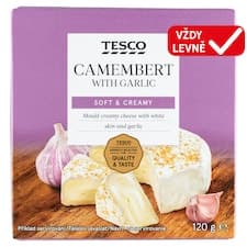 Měkký zrající plnotučný sýr s bílou plísní na povrchu s česnekem 120g