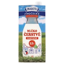 Madeta Jihočeské čerstvé mléko plnotučné 3,5% 1l