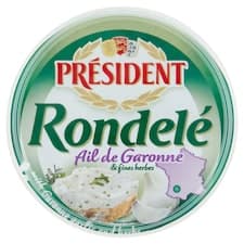 Président Rondelé nezrající sýr s česnekem z kraje Garonne a s bylinkami 100g