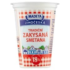 Madeta Jihočeská tradiční zakysaná smetana 18 % 180g