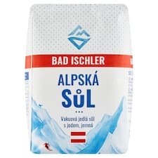 Bad Ischler alpská vakuová jedlá sůl s jodem, jemná 1kg