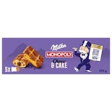 Milka Choco&Cake jemné pečivo s kousky mléčné čokolády z alpského mléka a náplní s čokoládou 175 g