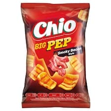 Chio Big Pep smažený pšeničný snack s příchutí uzená slanina 65g
