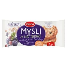Emco Mysli na Zdraví Ovesné sušenky borůvkové 6 ks 60g