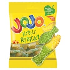 JOJO Kyselé rybičky želé bonbóny s ovocnými příchutěmi 80g