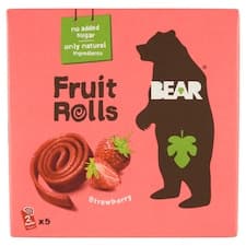 BEAR Fruit Rolls jahoda ovocné rolované plátky 5 x 20g