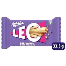 Milka tyčinka Leo s oplatkami v bílé čokoládě 33,3g