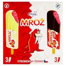 Prima Mrož Jahodový s tvarohem v polevě 6 x 43 g (258g)