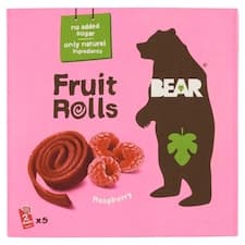 BEAR Fruit Rolls malina ovocné rolované plátky 5 x 20g