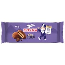 Milka Choc&Choc jemné pečivo plněné kakaovou náplní s kousky mléčné čokolády z alpského mléka 150 g