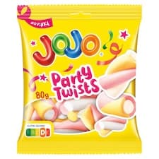 JOJO PartyTwist pěnové bonbóny s příchutí zmrzliny, broskví a borůvek 80g