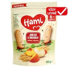 Hami Jablko a broskev dětské sušenky od ukončeného 8. měsíce 150g