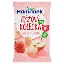 Hamánek Rýžová kolečka jahoda a jablko 35g