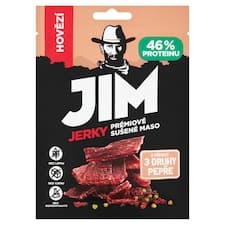 Jim Jerky Prémiové sušené maso hovězí s příchutí 3 druhy pepře 23g