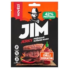 Jim Jerky Prémiové sušené maso hovězí s příchutí chilli Sriracha 23g