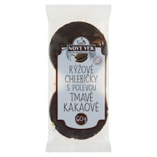 Nový Věk Rýžové chlebíčky s polevou tmavé kakaové 60g