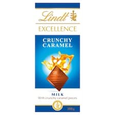 Lindt Excellence Mléčná čokoláda s kousky karamelu a mořskou jedlou solí 100g