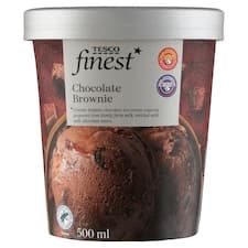 Finest Smetanový mražený krém čokoládový s kousky brownies a polevou z mléčné čokolády 500ml