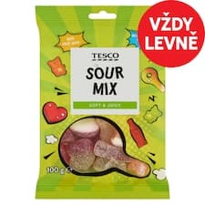 Želé s ovocnými příchutěmi s kyselou cukrovou posypkou 100g