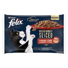 Felix Deliciously Sliced kapsičky pro kočky hovězí, kuře, kachna, krůta v želé 4 x 80g