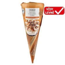 Mražený krém slaný karamel v oplatkovém kornoutu 120ml