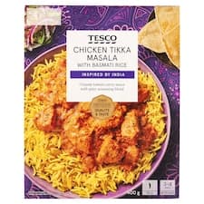Cibulovo-smetanová omáčka tikka masala s vařenou basmati rýží a pečeným kuřecím masem 400g