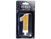 PARTY DECO Svíčka číslice "1" zlatá 7 cm 1 ks