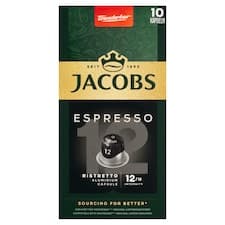 Jacobs Espresso Ristretto pražená mletá káva v kapslích 52g