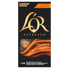 L'OR Espresso Colombia Andes pražená mletá káva v kapslích 10 ks 52g