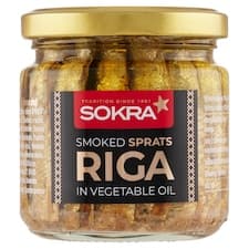 Sokra Riga uzené šproty v rostlinném oleji 185g