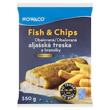 Nowaco Premium Fish & Chips obalovaná aljašská treska a hranolky 350g